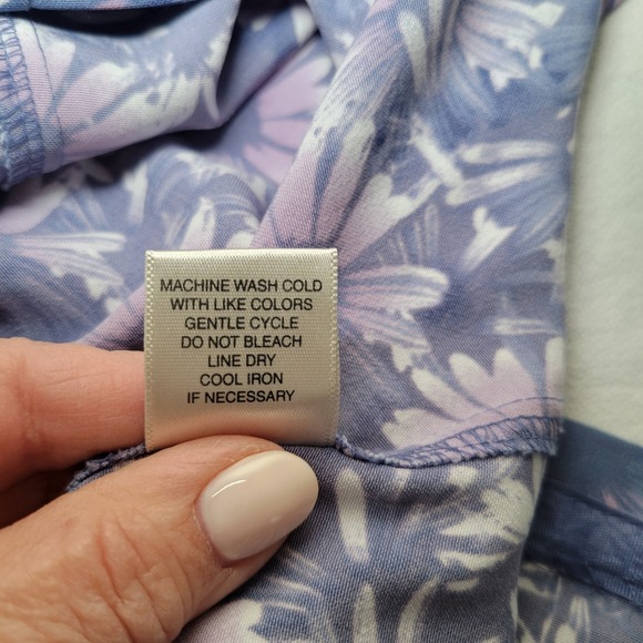 Vintage Panel Maxi Skirt Blue/Lavender Floral Side Zip Size 8 Cottagecore - Picture 7 of 9